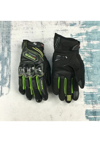 Yeşil Stil L Beden Komıne GK167 Profesyonel Motosiklet Eldivenleri Yarış Karbon Fiber Tam Parmak Sokak Eldivenleri Komıne Dört Mevsim Unisex Eldiven (Yurt Dışından)