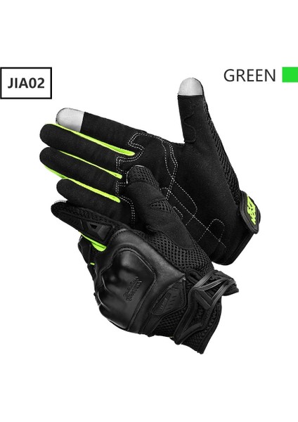 JIA02 Yeşil Stil L Beden Demir Jıa's Yaz Motosiklet Eldivenleri Erkekler Dokunmatik Ekran Nefes Motobike Binme Moto Koruyucu Dişli Motosiklet Motokros Eldivenleri (Yurt Dışından)
