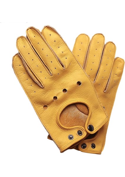 Kahverengi Tarzı L Beden Motosiklet Eldivenleri Hakiki Deri Erkekler Retro Guantes Yarım Parmak Tam Parmak Moto Eldiven Motosiklet Biker Binme Eldivenleri (Yurt Dışından)