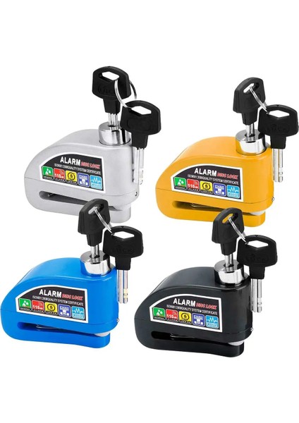 Gümüş Tarzı Motosiklet Alarm Kilidi Bisiklet Kilidi Güvenlik Anti-Hırsızlık Kilidi Moto Disk Fren Kilidi Anahtar ile Motosiklet Scooter Bisiklet Için Evrensel (Yurt Dışından) fırsatları