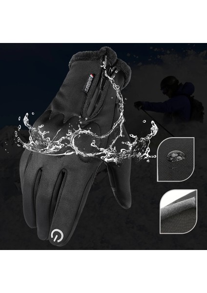 A92 Siyah Stil L Beden Dokunmatik Ekran Motosiklet Tam Parmak Eldiven Kış Sıcak Moto Motokros Motosiklet Biker Enduro Su Geçirmez Koruyucu Dişli Erkek Kadın (Yurt Dışından) modelleri