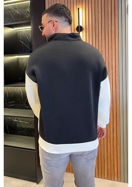 Yarım Fermuarlı Dik Yaka Üç Iplik Şardonlu Erkek Sweatshirt modelleri