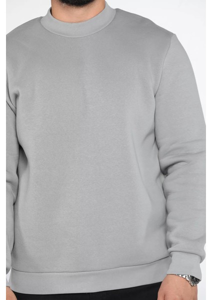 Üç Iplik Şardonlu Bisiklet Yaka Erkek Sweatshirt fırsatları