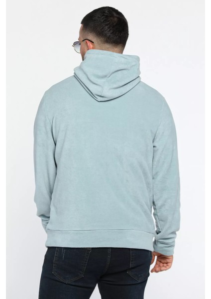 Kapüşonlu Kanguru Cepli Erkek Polar Sweatshirt