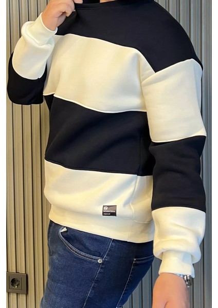 Bisiklet Yaka Renk Garnili Üç Iplik Şardonlu Erkek Sweatshirt modelleri