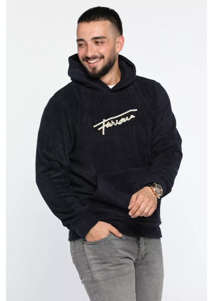 Kapüşonlu Kanguru Cepli Erkek Polar Sweatshirt