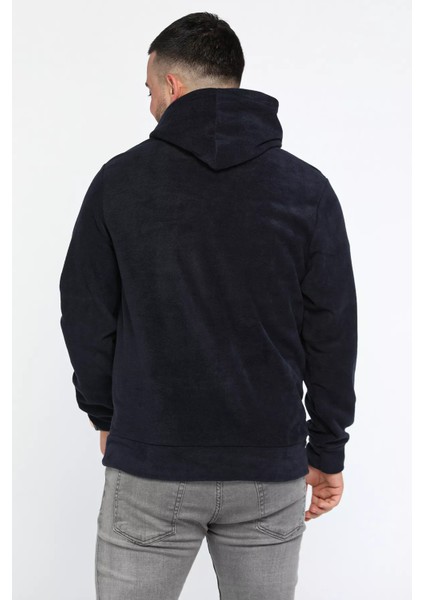 Kapüşonlu Kanguru Cepli Erkek Polar Sweatshirt