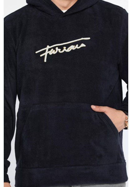Kapüşonlu Kanguru Cepli Erkek Polar Sweatshirt