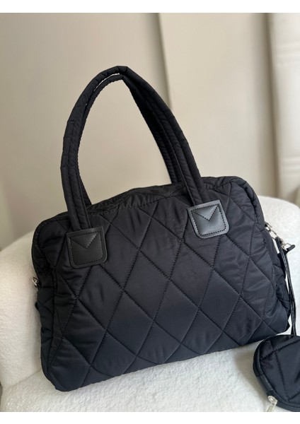 Beryy Kapitone Büyük Siyah Çanta