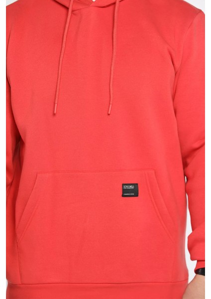 Erkek Kapüşonlu Şardonlu Üç Iplik Sweatshirt