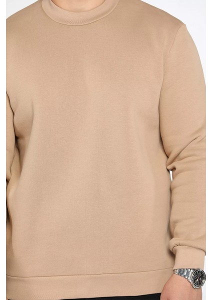Üç Iplik Şardonlu Bisiklet Yaka Erkek Sweatshirt fırsatları