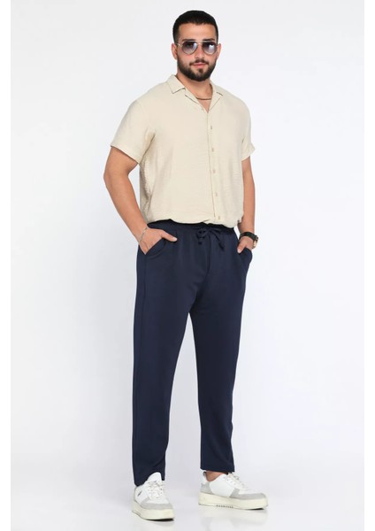 Erkek Bel Lastikli Bağcıklı Jogger Pantolon P-00012972