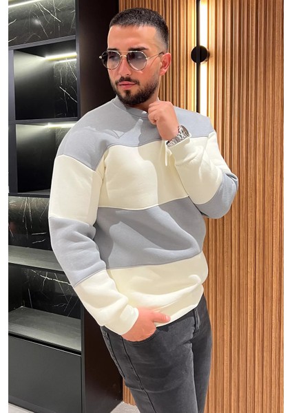 Bisiklet Yaka Renk Garnili Üç Iplik Şardonlu Erkek Sweatshirt fiyatları