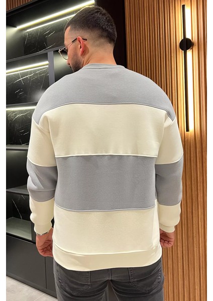 Bisiklet Yaka Renk Garnili Üç Iplik Şardonlu Erkek Sweatshirt modelleri