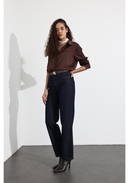 Koyu Lacivert Straight Fit Rahat Jean modelleri
