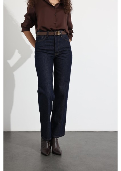 Koyu Lacivert Straight Fit Rahat Jean fırsatları
