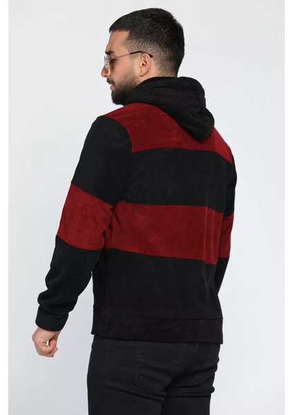 Erkek Kapüşonlu Renk Garnili Polar Sweatshirt modelleri