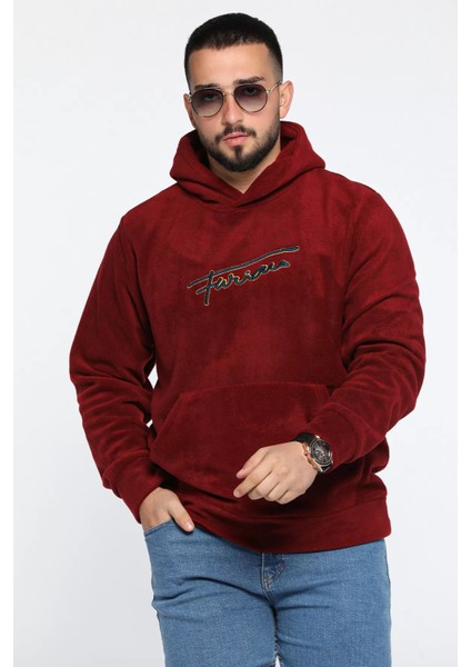 Kapüşonlu Kanguru Cepli Erkek Polar Sweatshirt