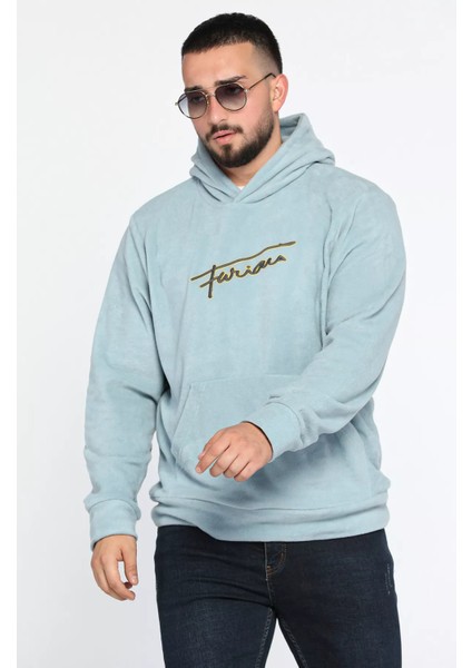 Kapüşonlu Kanguru Cepli Erkek Polar Sweatshirt