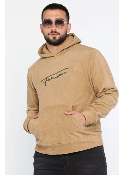 Kapüşonlu Kanguru Cepli Erkek Polar Sweatshirt