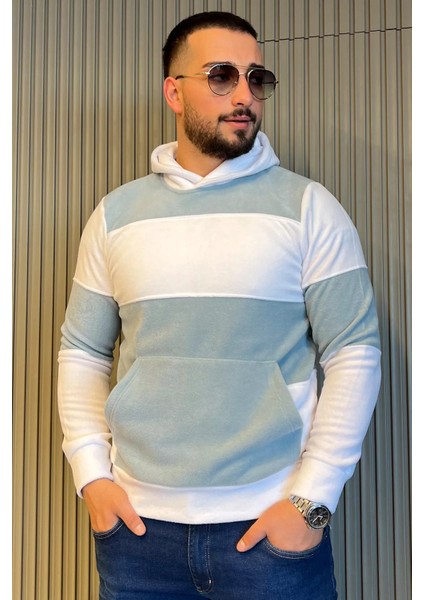 Erkek Kapüşonlu Renk Garnili Polar Sweatshirt fiyatları