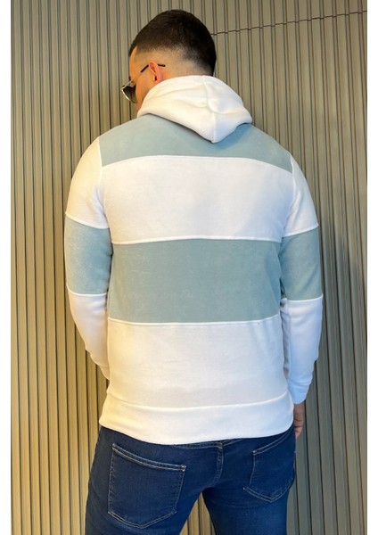 Erkek Kapüşonlu Renk Garnili Polar Sweatshirt modelleri