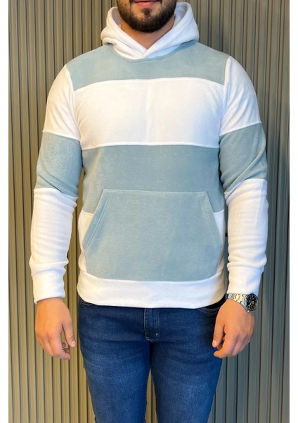 Erkek Kapüşonlu Renk Garnili Polar Sweatshirt fırsatları