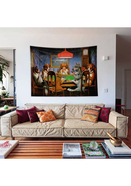Dogs Playing Poker Duvar Örtüsü - 100 cm x 135 cm fırsatları