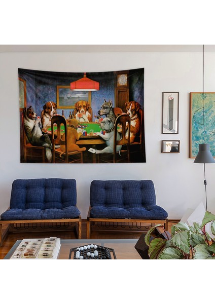 Dogs Playing Poker Duvar Örtüsü - 100 cm x 135 cm indirimleri