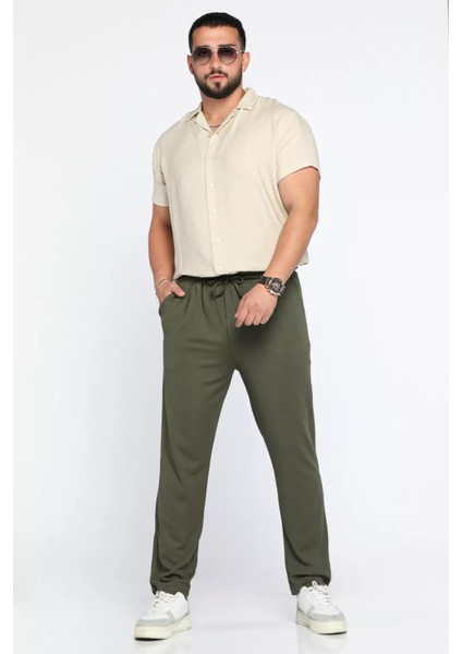 Erkek Bel Lastikli Bağcıklı Jogger Pantolon P-00012973