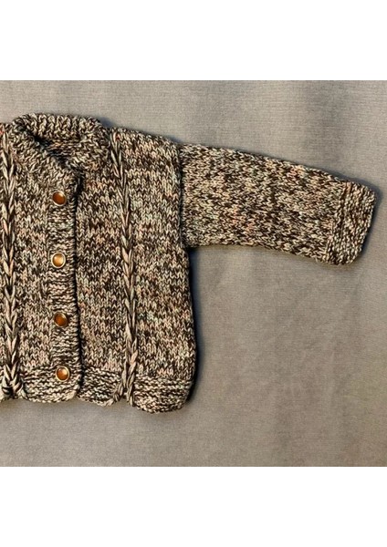 El Örgüsü Ebruli Yün Erkek Bebek Hırkası - 2 / 4 Ay
