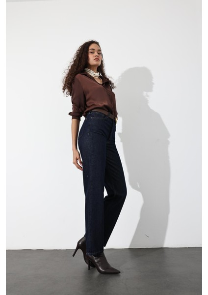 Koyu Lacivert Straight Fit Rahat Jean