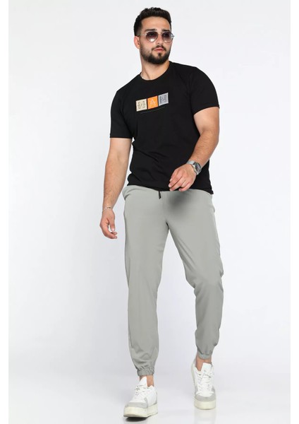 Bel ve Paça Lastikli Paraşüt Likralı Slim Fit Jogger Pantolon