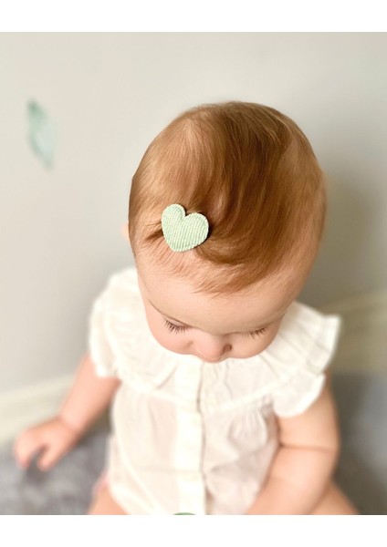 6'lı Kalp Saçsız Bebek Tokası Seti, 3cm modelleri