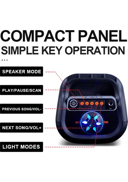 PL-4626 Bt/sd/usb/aux Işıklı Bluetooth Speaker (MS-3637BT)