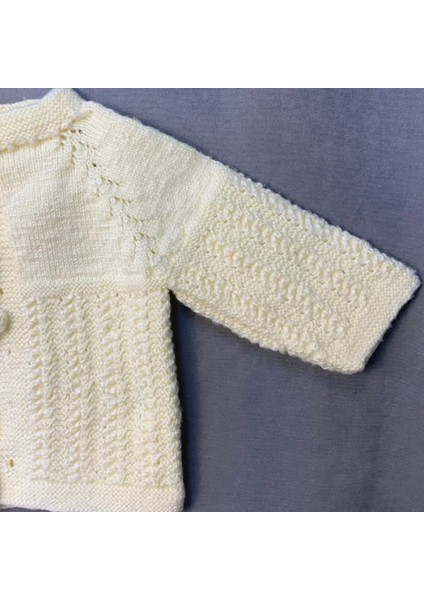 El Örgüsü Bebe Yün Kız Bebek Hırka - 6 / 12 Ay
