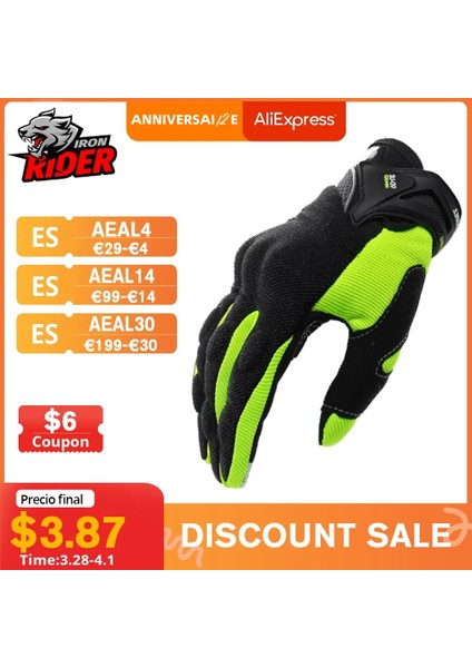 WY001-YEŞIL Stil Xl Beden Herobıker Motosiklet Eldivenleri Tam Parmak Motosiklet Ekipmanları Atv Binici Spor Eldiven Korumak Nefes Motosiklet Motokros Eldivenleri (Yurt Dışından) fırsatları