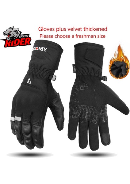SU07-SIYAH Eldiven Stili L Beden Motosiklet Eldivenleri Rüzgar Geçirmez Su Geçirmez Guantes Moto Erkekler Motosiklet Sürme Eldivenleri Dokunmatik Ekran Moto Motokros Eldivenleri Kış (Yurt Dışından)