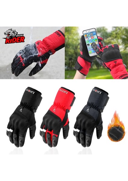 SU07-KIRMIZI Eldiven Stili M Beden Somy Kış Motosiklet Eldivenleri Dokunmatik Ekran Motokros Su Geçirmez Rüzgar Geçirmez Koruyucu Kış Eldivenleri Erkekler Guantes Moto Luvas (Yurt Dışından) indirimleri