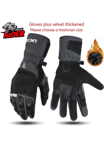 SU07-GRI Eldiven Stili Xl Beden Somy Kış Motosiklet Eldivenleri Dokunmatik Ekran Motokros Su Geçirmez Rüzgar Geçirmez Koruyucu Kış Eldivenleri Erkekler Guantes Moto Luvas (Yurt Dışından)