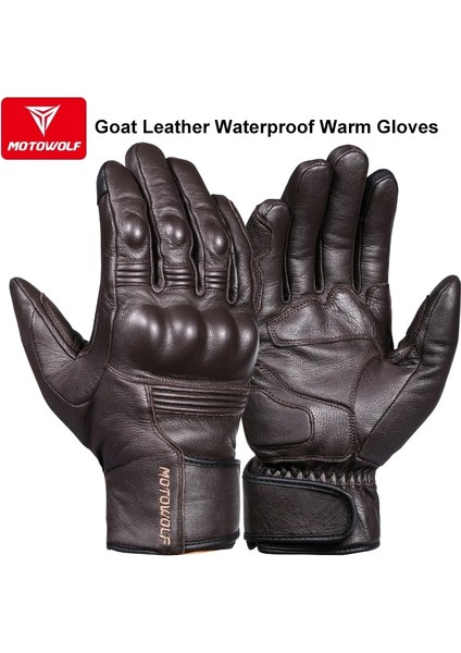 0302 Nefes Alabilen Stil L Beden Gerçek Deri Motosiklet Eldivenleri Su Geçirmez Rüzgar Geçirmez Kış Sıcak Yaz Nefes Alabilir Dokunmatik Çalıştırın Guantes Moto Fist Palm Korumak (Yurt Dışından)