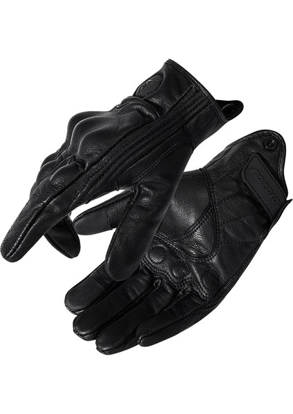 0302 Nefes Alabilen Stil L Beden Gerçek Deri Motosiklet Eldivenleri Su Geçirmez Rüzgar Geçirmez Kış Sıcak Yaz Nefes Alabilir Dokunmatik Çalıştırın Guantes Moto Fist Palm Korumak (Yurt Dışından)