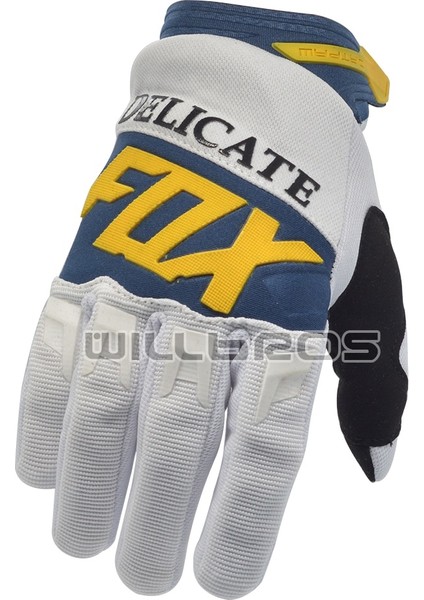 Stili Temizle S Beden Narin Tilki Motosiklet Yarışı Eldiveni Scooter Lokomotif Motokros Mavi Sarı Eldiven (Yurt Dışından)