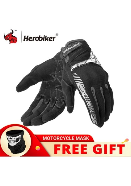 A1 Siyah Stil Xxl Herobıker Motosiklet Eldivenleri Yaz Nefes Alabilir Guantes Moto Dokunmatik Ekran Motokros Off-Road Eldivenleri Motosiklet Sürme Eldivenleri (Yurt Dışından)