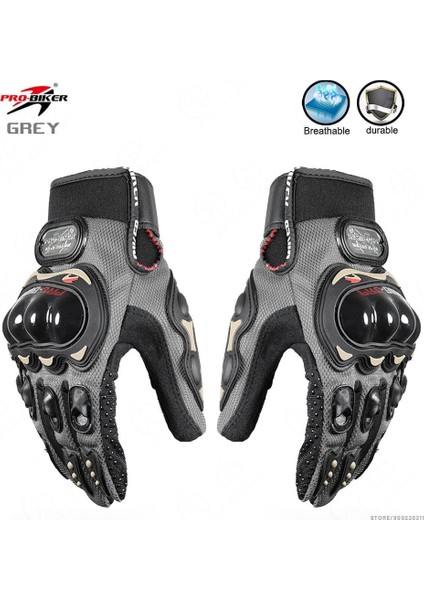 Gri Tarzı Xl Beden Erkek Motosiklet Tam Parmak Eldiven Bisiklet Ekipmanları Giyilebilir Lady Şövalye Yarış Eldiven Guantes Moto Koruyucu Dişli Eldivenler (Yurt Dışından)