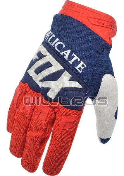 Mavi Kırmızı Stil M Beden Motokros Yarış Eldivenleri Hassas Tilki Motosiklet Moto Cross Dağ Bisikleti Off Road Enduro Eldivenleri (Yurt Dışından)