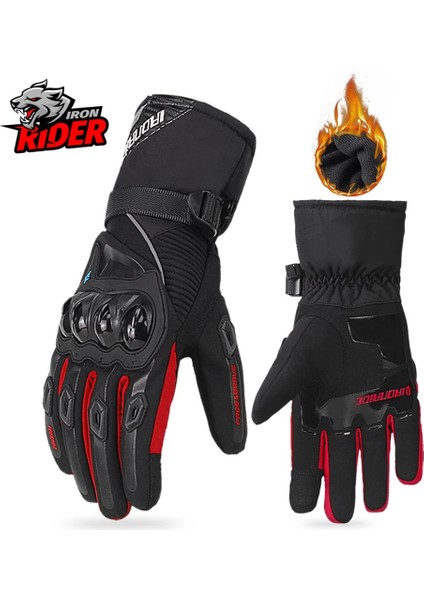 Wn-01 Kırmızı Eldiven Stili L Beden Motosiklet Eldivenleri Rüzgar Geçirmez Su Geçirmez Guantes Moto Erkekler Motosiklet Sürme Eldivenleri Dokunmatik Ekran Moto Motokros Eldivenleri Kış (Yurt Dışından)