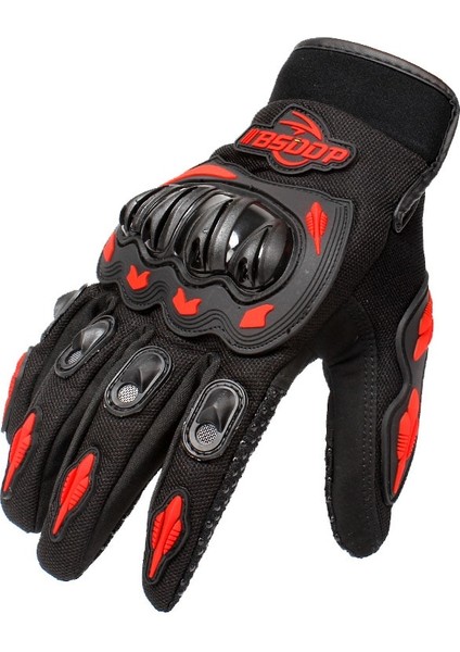 Kırmızı Stil Xl Beden 1 Çift Motosiklet Eldivenleri Nefes Alabilir Tam Parmak Yarış Eldivenleri Açık Spor Koruma Sürme Çapraz Kir Bisiklet Eldivenleri Guantes Moto (Yurt Dışından)