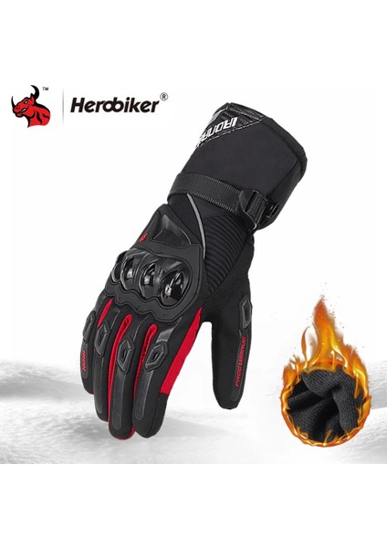 SU07-KIRMIZI Eldiven Stili L Beden Kış Motosiklet Eldivenleri Rüzgar Geçirmez Su Geçirmez Guantes Moto Erkekler Motosiklet Sürme Eldivenleri Dokunmatik Ekran Moto Motokros Eldivenleri (Yurt Dışından) indirimleri