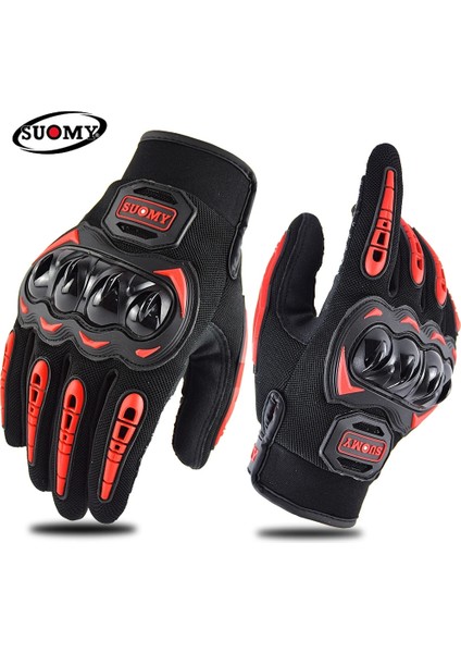 Kırmızı Stil Xl Beden Suomy Yaz Motosiklet Eldivenleri Dokunmatik Ekran Tam Parmak Yarışı Tırmanmabisiklet Binme Spor Rüzgar Geçirmez Motokros Eldivenleri Luvas (Yurt Dışından)